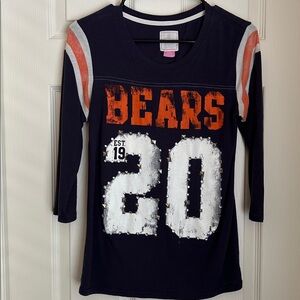 PINK Chicago Bears NFL Navy and Orange Long Sleeve Shirt